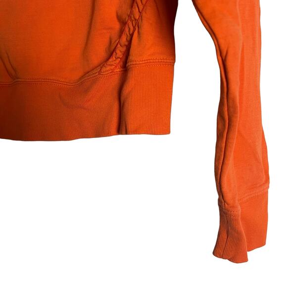 Athleta Women's Sundown Puckered Crewneck Orange Pullover Sweatshirt XS - Picture 8 of 11